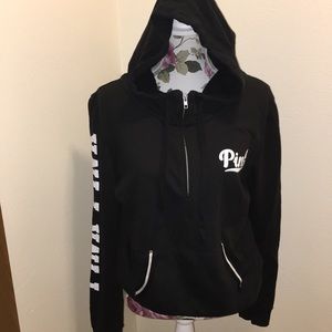 Vs pink zip up sweater